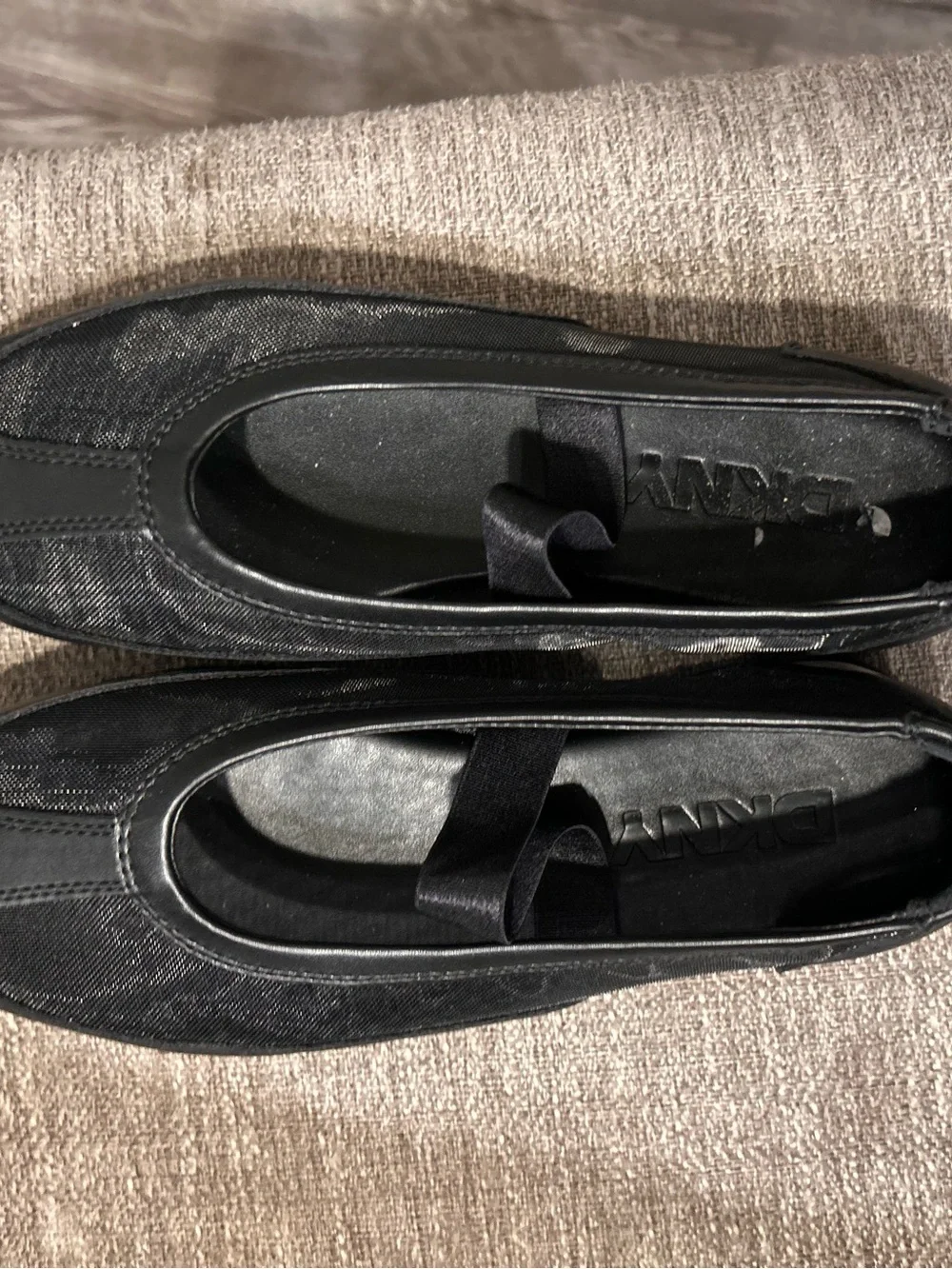 DKNY Black Women's Mesh Slip-On Ballet Flats
